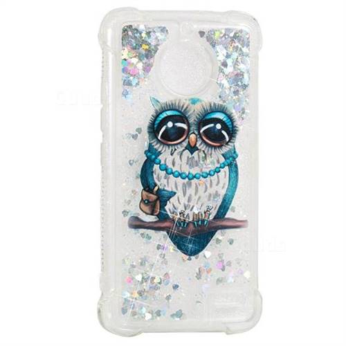 Sweet Gray Owl Dynamic Liquid Glitter Sand Quicksand Star TPU Case for Motorola Moto E4(Europe)