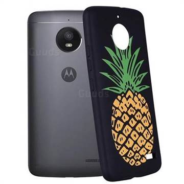 Big Pineapple 3D Embossed Relief Black Soft Back Cover for Motorola Moto E4(Europe)