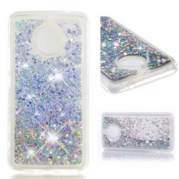Dynamic Liquid Glitter Quicksand Sequins TPU Phone Case for Motorola Moto E4 Plus(Europe) - Silver