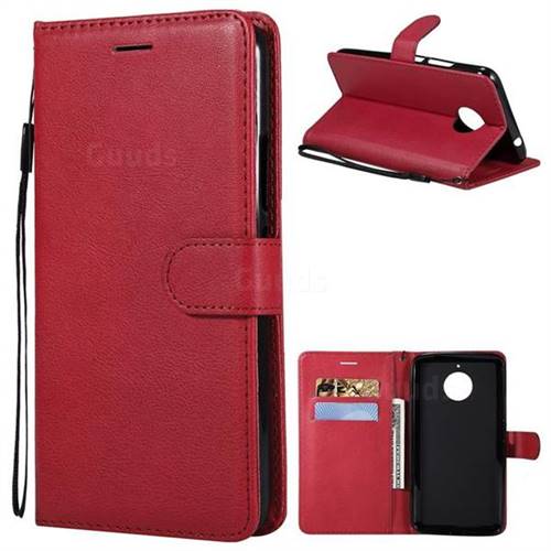 Retro Greek Classic Smooth PU Leather Wallet Phone Case for Motorola Moto E4 Plus(Europe) - Red