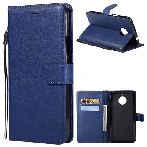 Retro Greek Classic Smooth PU Leather Wallet Phone Case for Motorola Moto E4 Plus(Europe) - Blue