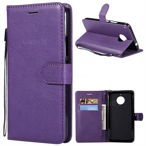 Retro Greek Classic Smooth PU Leather Wallet Phone Case for Motorola Moto E4 Plus(Europe) - Purple