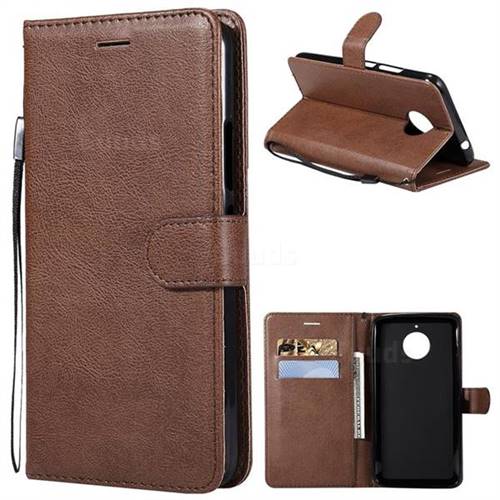 Retro Greek Classic Smooth PU Leather Wallet Phone Case for Motorola Moto E4 Plus(Europe) - Brown