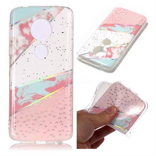 Matching Color Marble Pattern Bright Color Laser Soft TPU Case for Motorola Moto E5