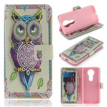 Weave Owl PU Leather Wallet Case for Motorola Moto E5
