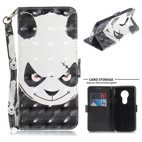 Angry Bear 3D Painted Leather Wallet Phone Case for Motorola Moto E5