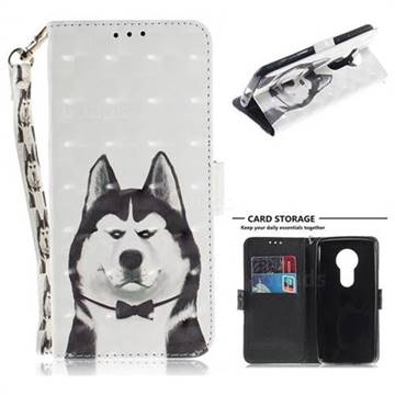 Husky Dog 3D Painted Leather Wallet Phone Case for Motorola Moto E5