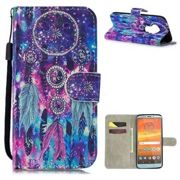 Star Wind Chimes 3D Painted Leather Wallet Phone Case for Motorola Moto E5