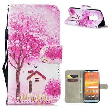 Tree House 3D Painted Leather Wallet Phone Case for Motorola Moto E5