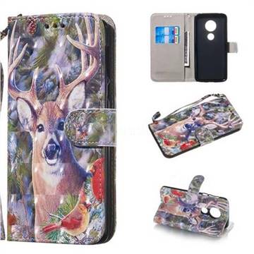 Elk Deer 3D Painted Leather Wallet Phone Case for Motorola Moto E5