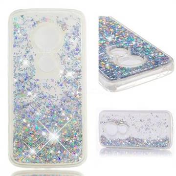 Dynamic Liquid Glitter Quicksand Sequins TPU Phone Case for Motorola Moto E5 Plus - Silver