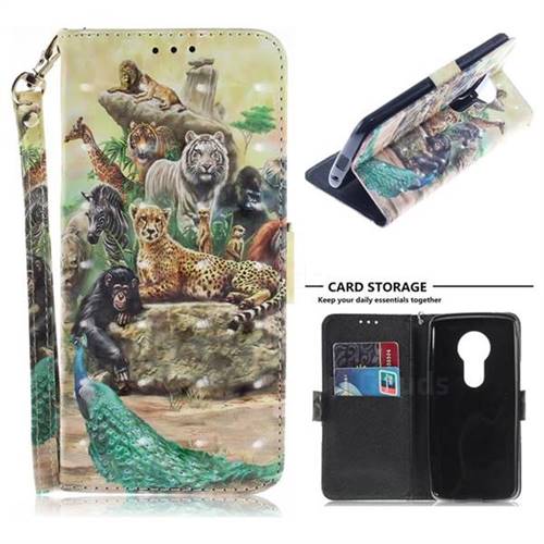 Beast Zoo 3D Painted Leather Wallet Phone Case for Motorola Moto E5 Plus