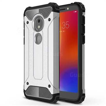 King Kong Armor Premium Shockproof Dual Layer Rugged Hard Cover for Motorola Moto E5 Play Go - Technology Silver
