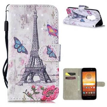 Paris Tower 3D Painted Leather Wallet Phone Case for Motorola Moto E5 Play Go