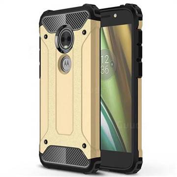 King Kong Armor Premium Shockproof Dual Layer Rugged Hard Cover for Motorola Moto E5 Play (Moto E5 Cruise) - Champagne Gold