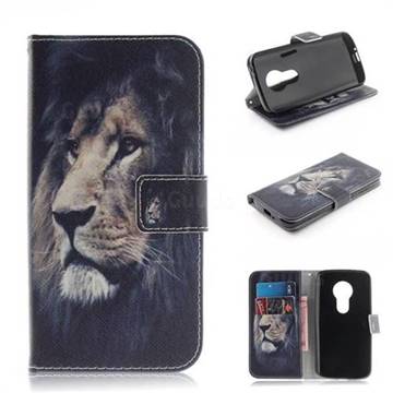 Lion Face PU Leather Wallet Case for Motorola Moto E5 Play