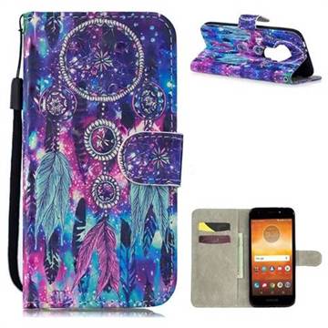 Star Wind Chimes 3D Painted Leather Wallet Phone Case for Motorola Moto E5 Play