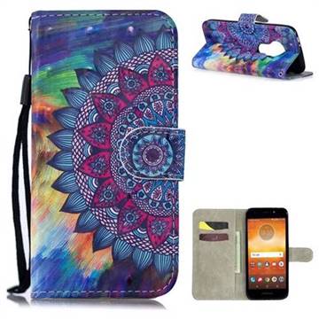 Oil Painting Mandala 3D Painted Leather Wallet Phone Case for Motorola Moto E5 Play