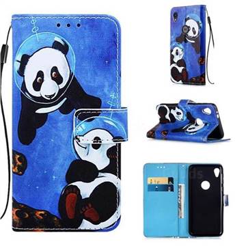 Undersea Panda Matte Leather Wallet Phone Case for Motorola Moto E6