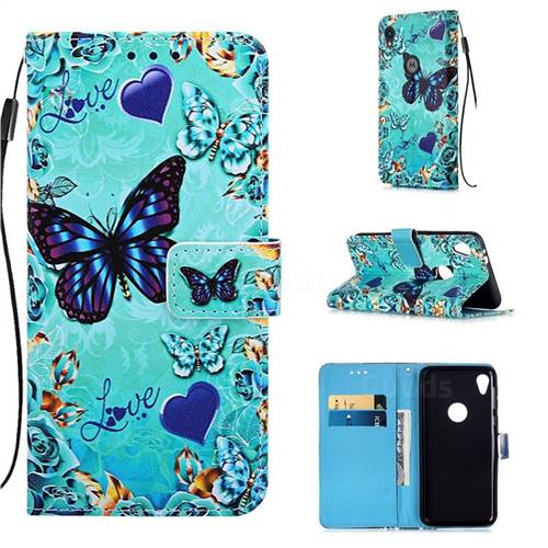 Love Butterfly Matte Leather Wallet Phone Case for Motorola Moto E6