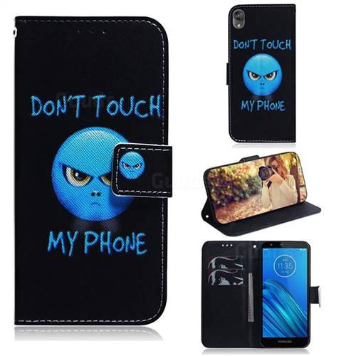 Not Touch My Phone PU Leather Wallet Case for Motorola Moto E6