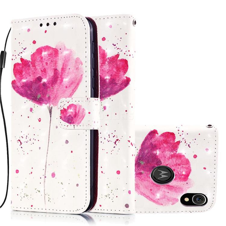 Watercolor 3D Painted Leather Wallet Case for Motorola Moto E6