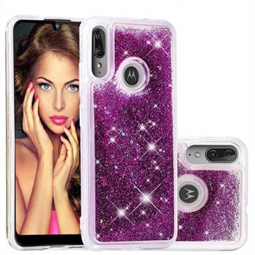 Dynamic Liquid Glitter Quicksand Sequins TPU Phone Case for Motorola Moto E6 Plus - Purple
