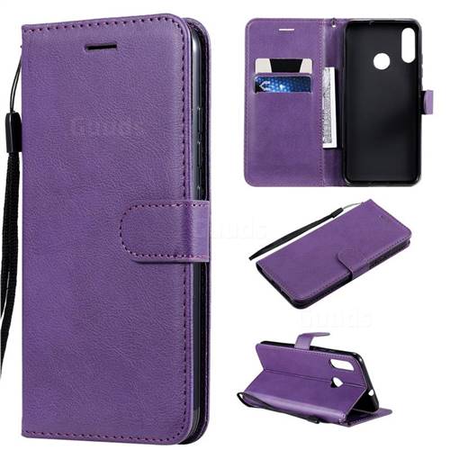 Retro Greek Classic Smooth PU Leather Wallet Phone Case for Motorola Moto E6 Plus - Purple