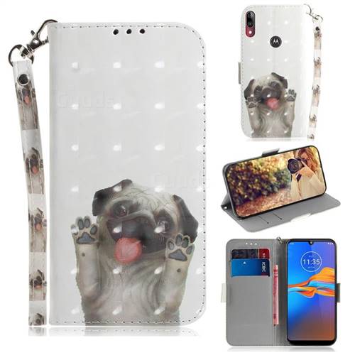 Pug Dog 3D Painted Leather Wallet Phone Case for Motorola Moto E6 Plus
