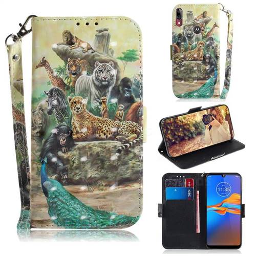 Beast Zoo 3D Painted Leather Wallet Phone Case for Motorola Moto E6 Plus