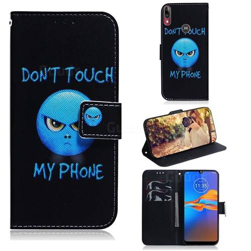 Not Touch My Phone PU Leather Wallet Case for Motorola Moto E6 Plus