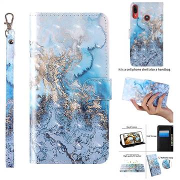 Milky Way Marble 3D Painted Leather Wallet Case for Motorola Moto E6 Plus