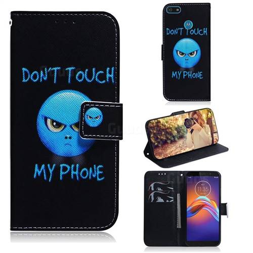 Not Touch My Phone PU Leather Wallet Case for Motorola Moto E6 Play
