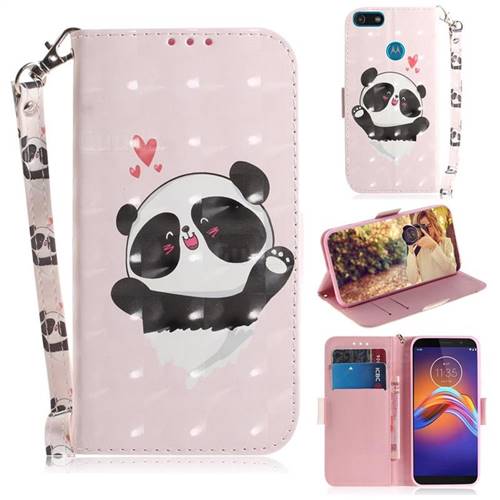 Heart Cat 3D Painted Leather Wallet Phone Case for Motorola Moto E6 Play