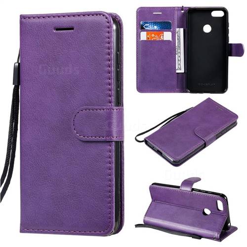 Retro Greek Classic Smooth PU Leather Wallet Phone Case for Motorola Moto E6 Play - Purple