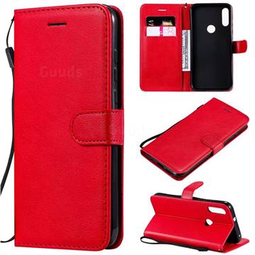 Retro Greek Classic Smooth PU Leather Wallet Phone Case for Motorola Moto E7 - Red