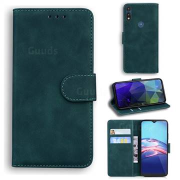 Retro Classic Skin Feel Leather Wallet Phone Case for Motorola Moto E7(Moto E 2020) - Green