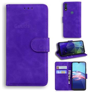 Retro Classic Skin Feel Leather Wallet Phone Case for Motorola Moto E7(Moto E 2020) - Purple