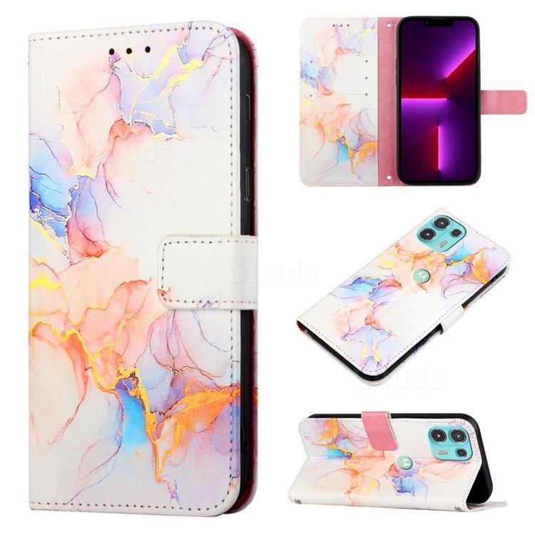 Galaxy Dream Marble Leather Wallet Protective Case for Motorola Edge 20 Lite