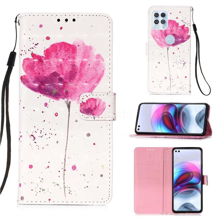 Watercolor 3D Painted Leather Wallet Case for Motorola Edge S