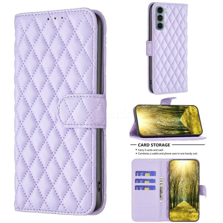 Binfen Color BF-14 Fragrance Protective Wallet Flip Cover for Motorola Moto G200 5G - Purple