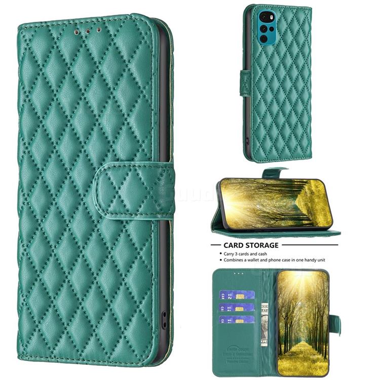 Binfen Color BF-14 Fragrance Protective Wallet Flip Cover for Motorola Moto G22 - Green