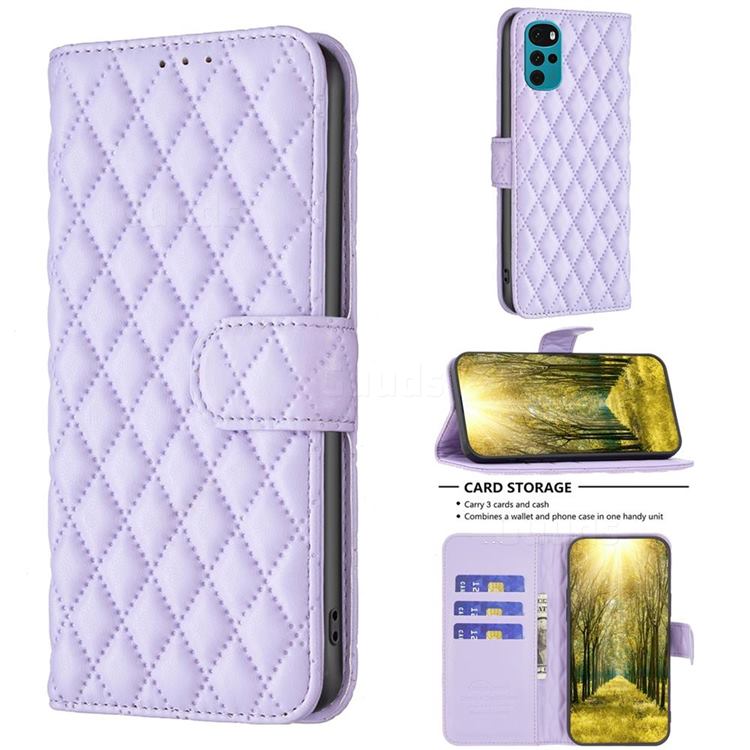 Binfen Color BF-14 Fragrance Protective Wallet Flip Cover for Motorola Moto G22 - Purple