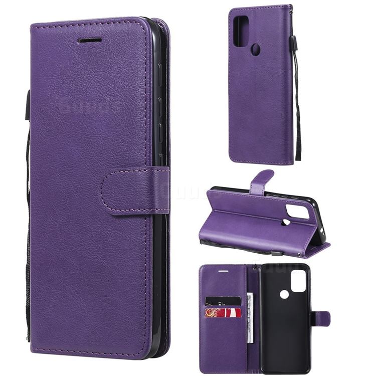 Retro Greek Classic Smooth PU Leather Wallet Phone Case for Motorola Moto G30 - Purple