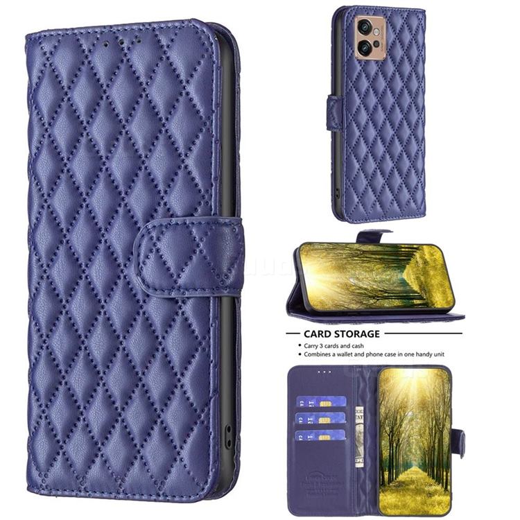 Binfen Color BF-14 Fragrance Protective Wallet Flip Cover for Motorola Moto G32 - Blue