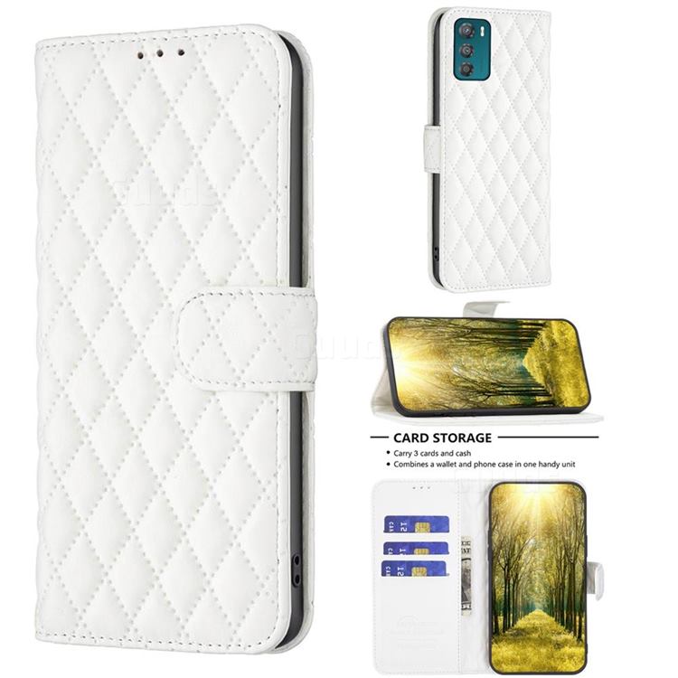 Binfen Color BF-14 Fragrance Protective Wallet Flip Cover for Motorola Moto G42 - White