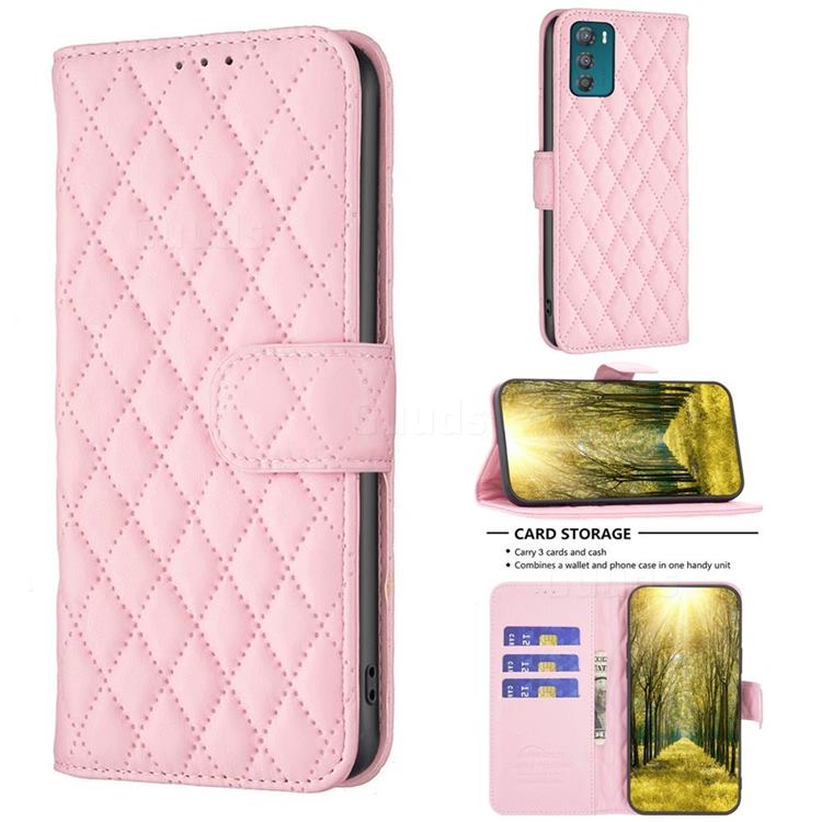 Binfen Color BF-14 Fragrance Protective Wallet Flip Cover for Motorola Moto G42 - Pink