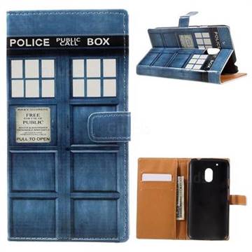 Police Box Leather Wallet Case for Motorola Moto G4 Play