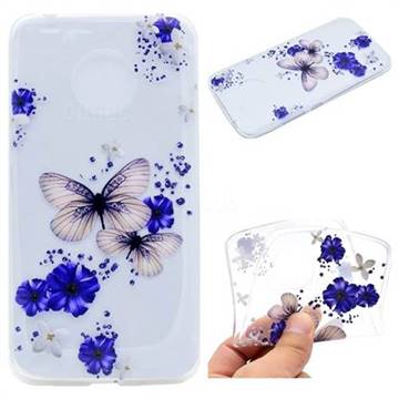 Blue Butterfly Flowers Super Clear Soft TPU Back Cover for Motorola Moto G5