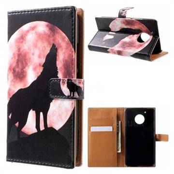 Moon Wolf Leather Wallet Case for Motorola Moto G5